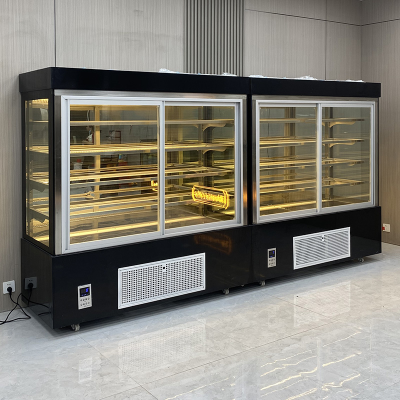 Gabinete de exhibición de enfriadores de la puerta de la puerta del ángulo recto