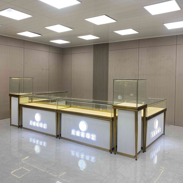 Gabinete de exhibición de joyería de vidrio personalizado