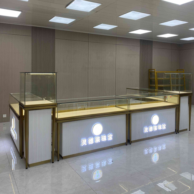 Gabinete de exhibición de joyería de vidrio personalizado