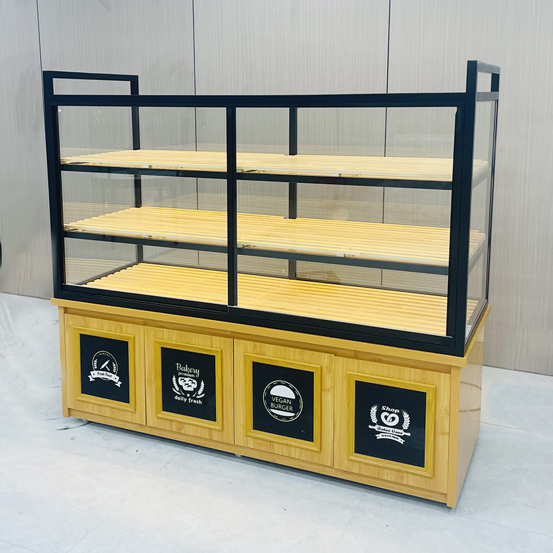 Gabinete de exhibición de pan marrón