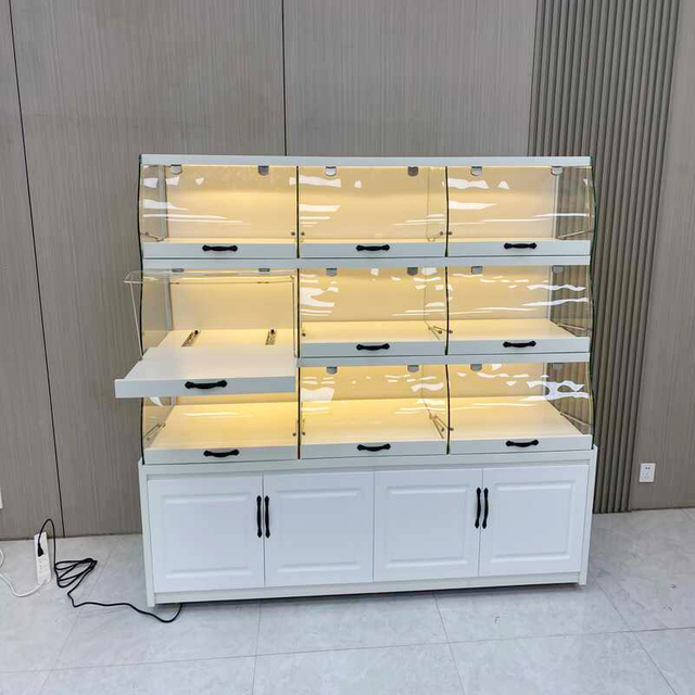 Gabinete de exhibición de pan lacado blanco