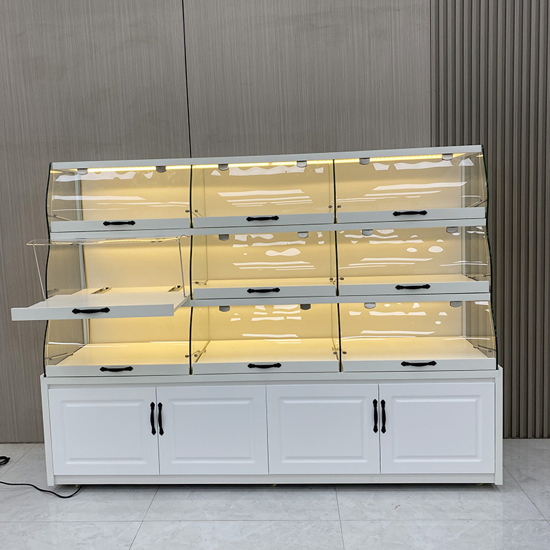 Gabinete de exhibición de pan lacado blanco