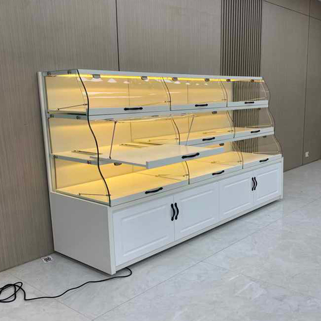 Gabinete de exhibición de pan lacado blanco